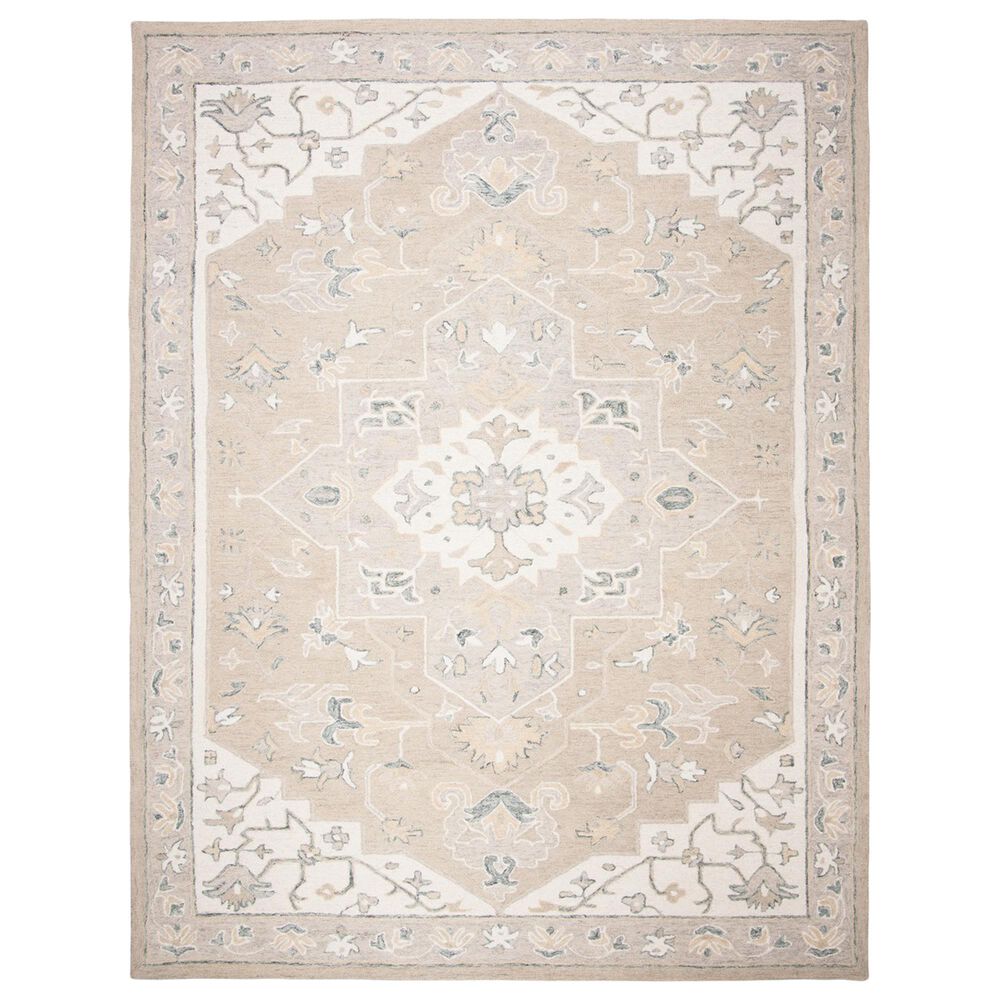 Safavieh Micro-Loop MLP505F 11" x 15" Light Grey and Ivory Area Rug, , large