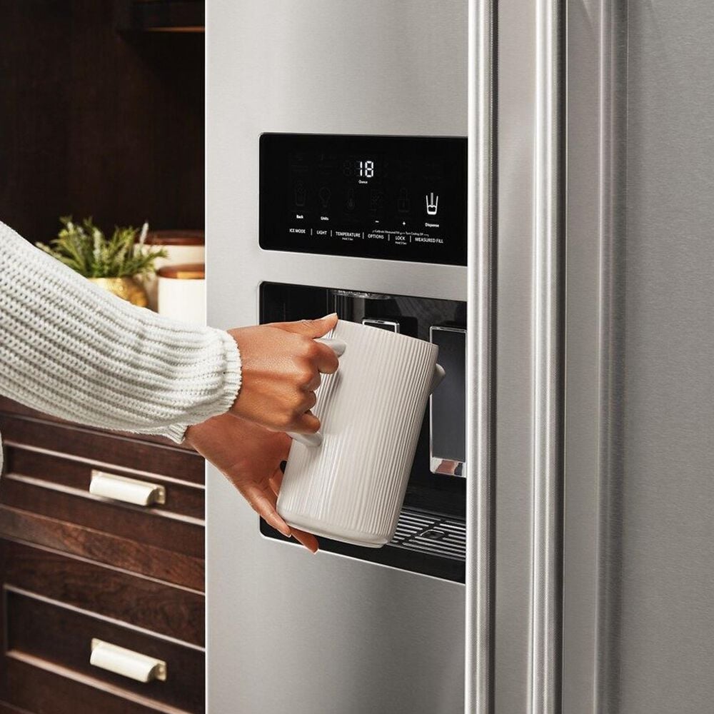 KitchenAid 24.8 Cu. Ft. Side-by-Side Refrigerator with Exterior Ice and Water in Stainless Steel with PrintShield Finish, , large