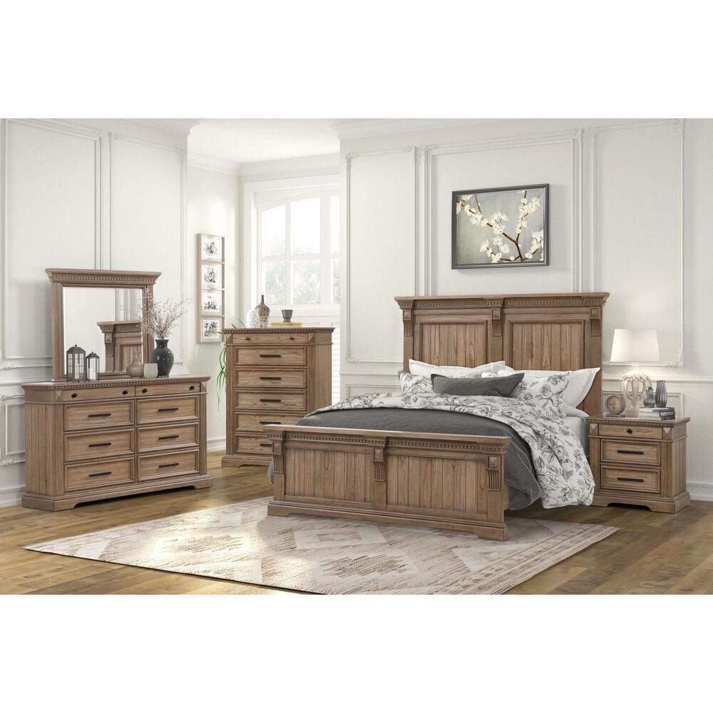 Lifestyle Enterprises 8-Drawer Dresser and Mirror in Light Brown, , large