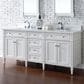 James Martin Vanities Brittany 72" Double Bathroom Vanity in Bright White with 3 cm White Zeus Quartz Top and Rectangular Sinks, , large