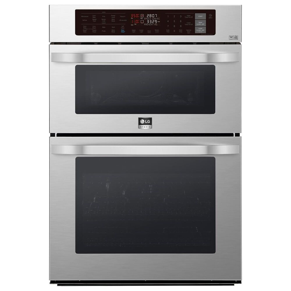 LG STUDIO 30" Electric Convection and EasyClean Wall Oven with Built-In Microwave in Stainless Steel, , large