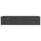 Lexora Home Castor 84" Double Bathroom Vanity in Black with 2 cm White Cultured Marble Top and Rectangular Sinks, , large