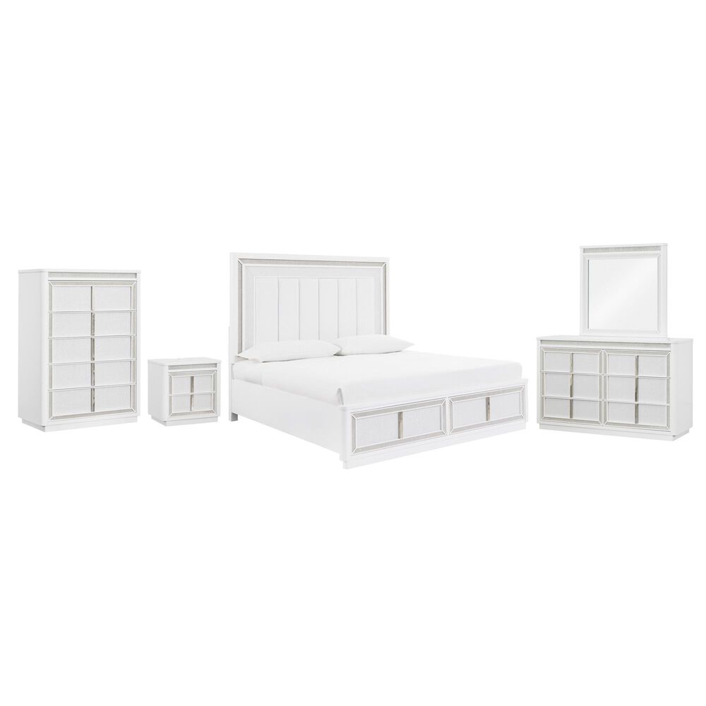 Millenium Chalanna 5-Piece California King Bedroom Set in White Lacquer, , large
