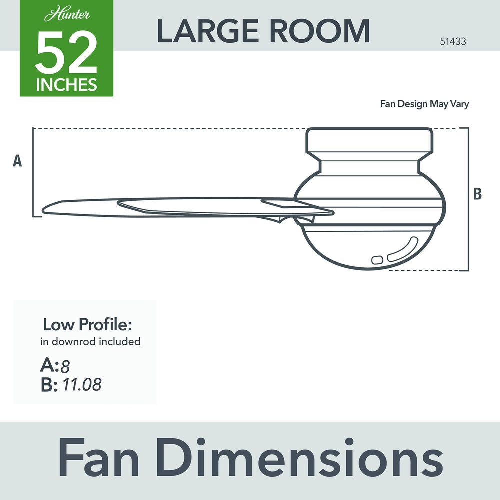 Hunter Minimus 52&quot; Ceiling Fan with LED Lights in Fresh White, , large
