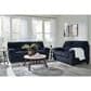 Ashley SimpleJoy Stationary Loveseat in Navy, , large