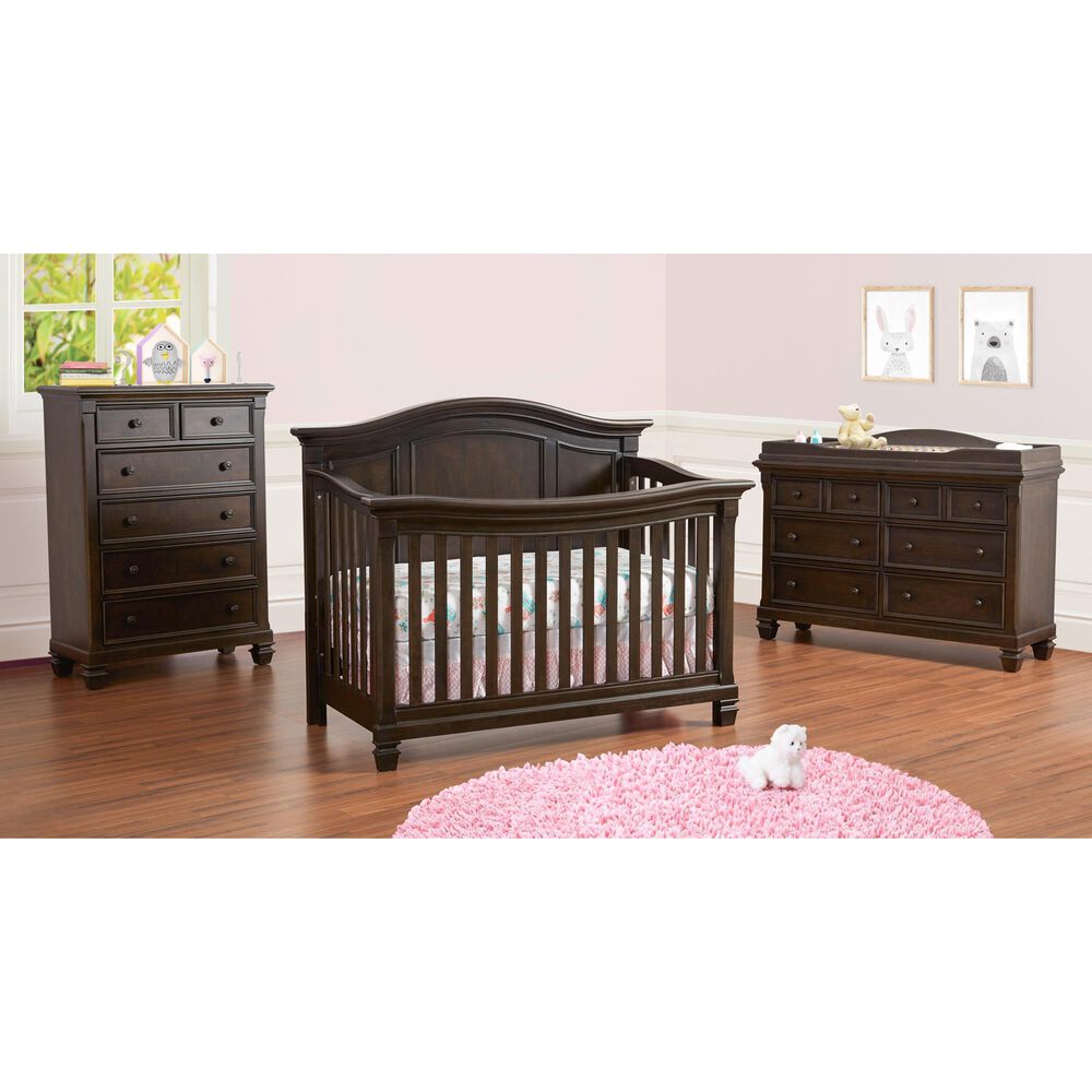 Baby Cache Glendale 4-In-1 Lifetime Convertible Crib in Charcoal Brown, , large