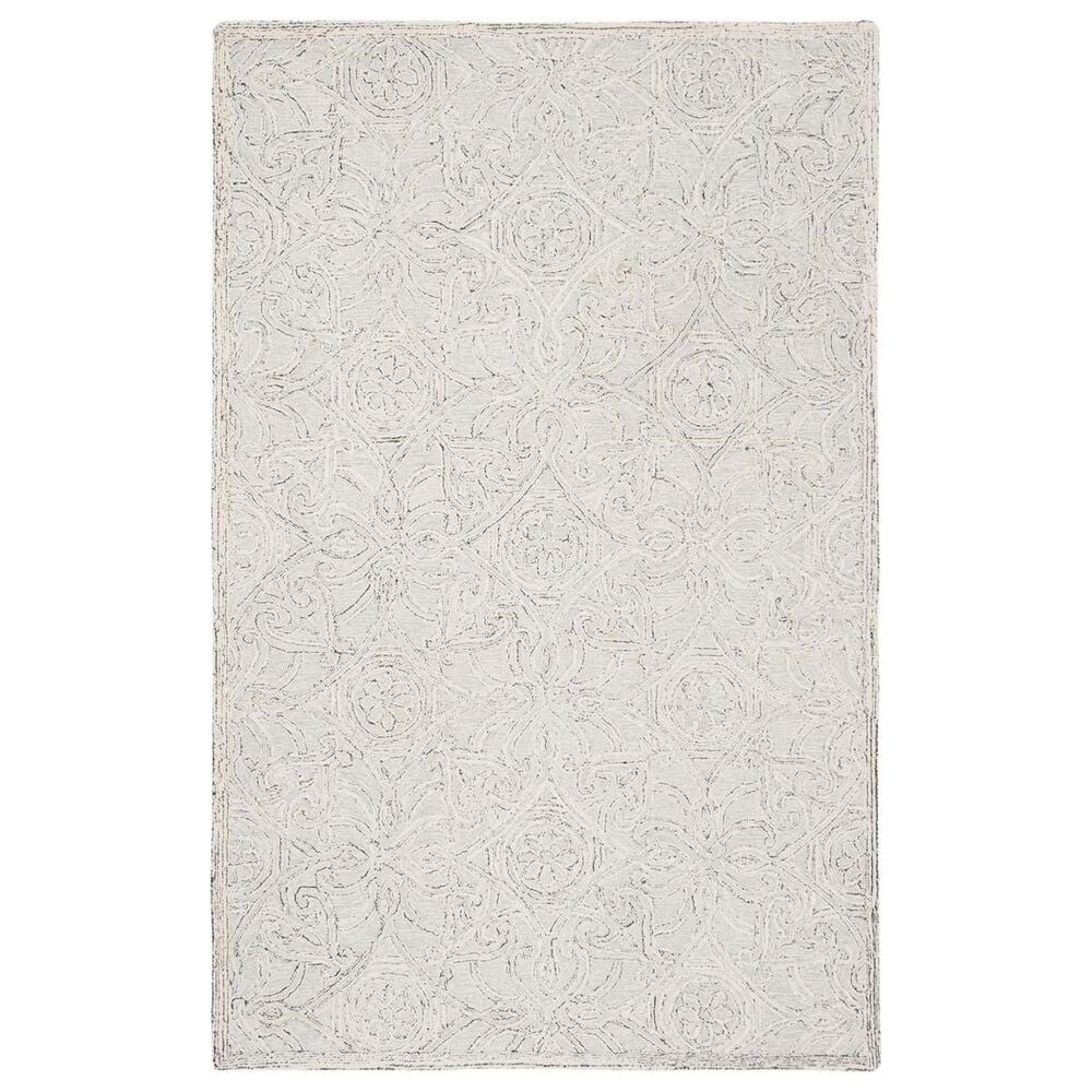 Safavieh Micro-Loop Damask 5" x 8" Gray and Ivory Area Rug, , large