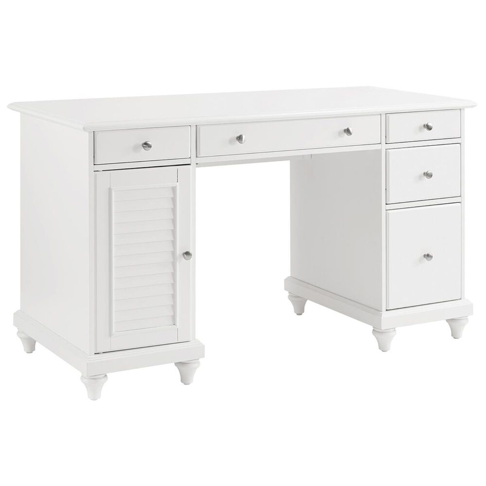 Crosley Furniture Palmetto Computer Desk In White Finish Nebraska Furniture Mart