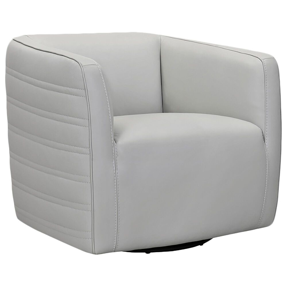 Blue River Melanie Swivel Barrel Chair in Dove Gray and Black, , large