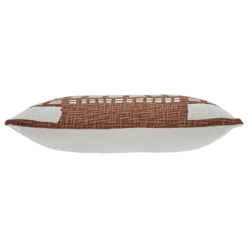 Ashley Ackford 14&quot; x 22&quot; Lumbar Throw Pillow in White and Rust, , large