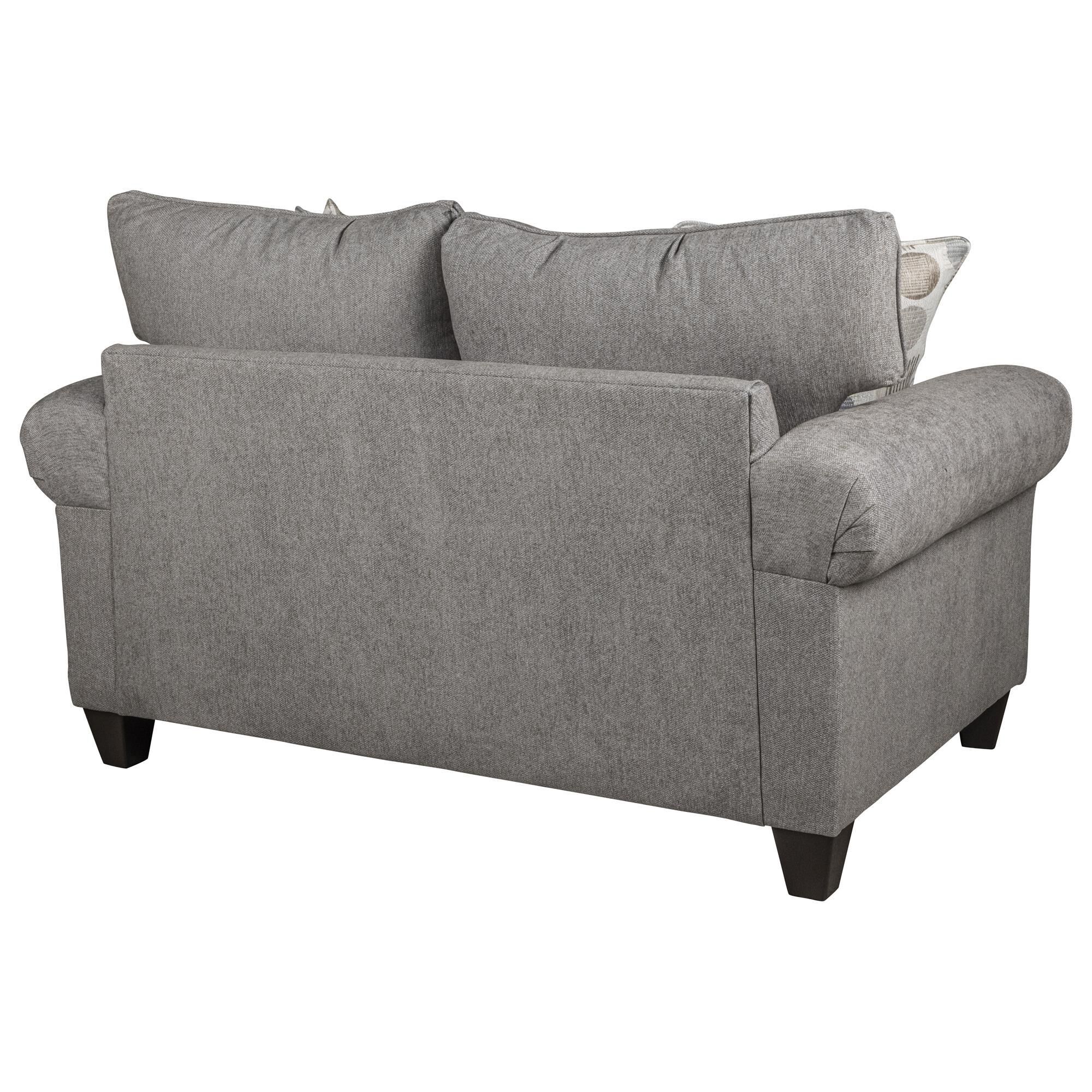 Fusion Furniture Amos Pebble Stationary Sofa in Gray