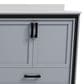 Lexora Home Ziva 84" Double Bathroom Vanity in Dark Grey with 2 cm White Cultured Marble Top and Rectangular Sinks, , large