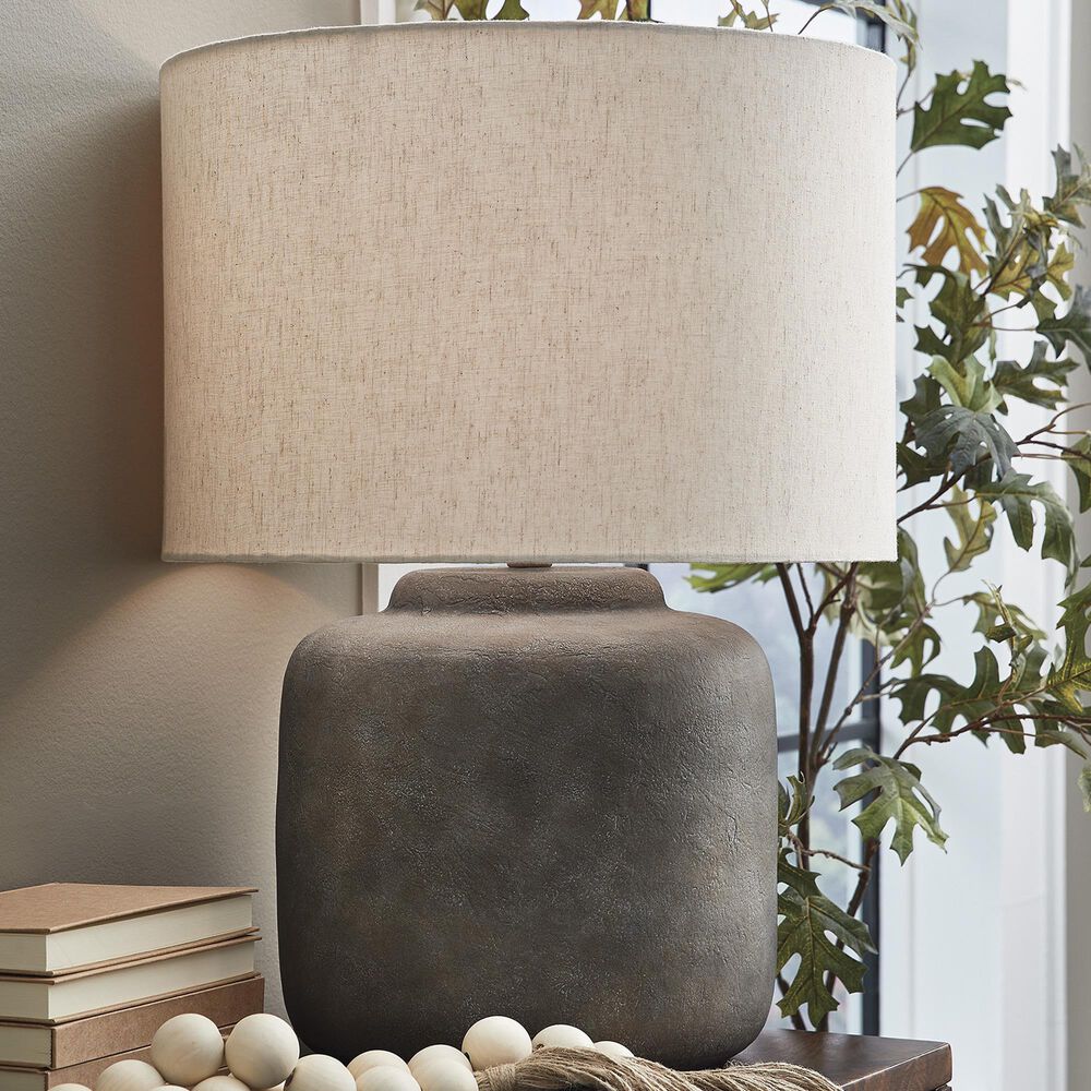 Ashley Zandophen Metal Table Lamp in Antique Gray, , large