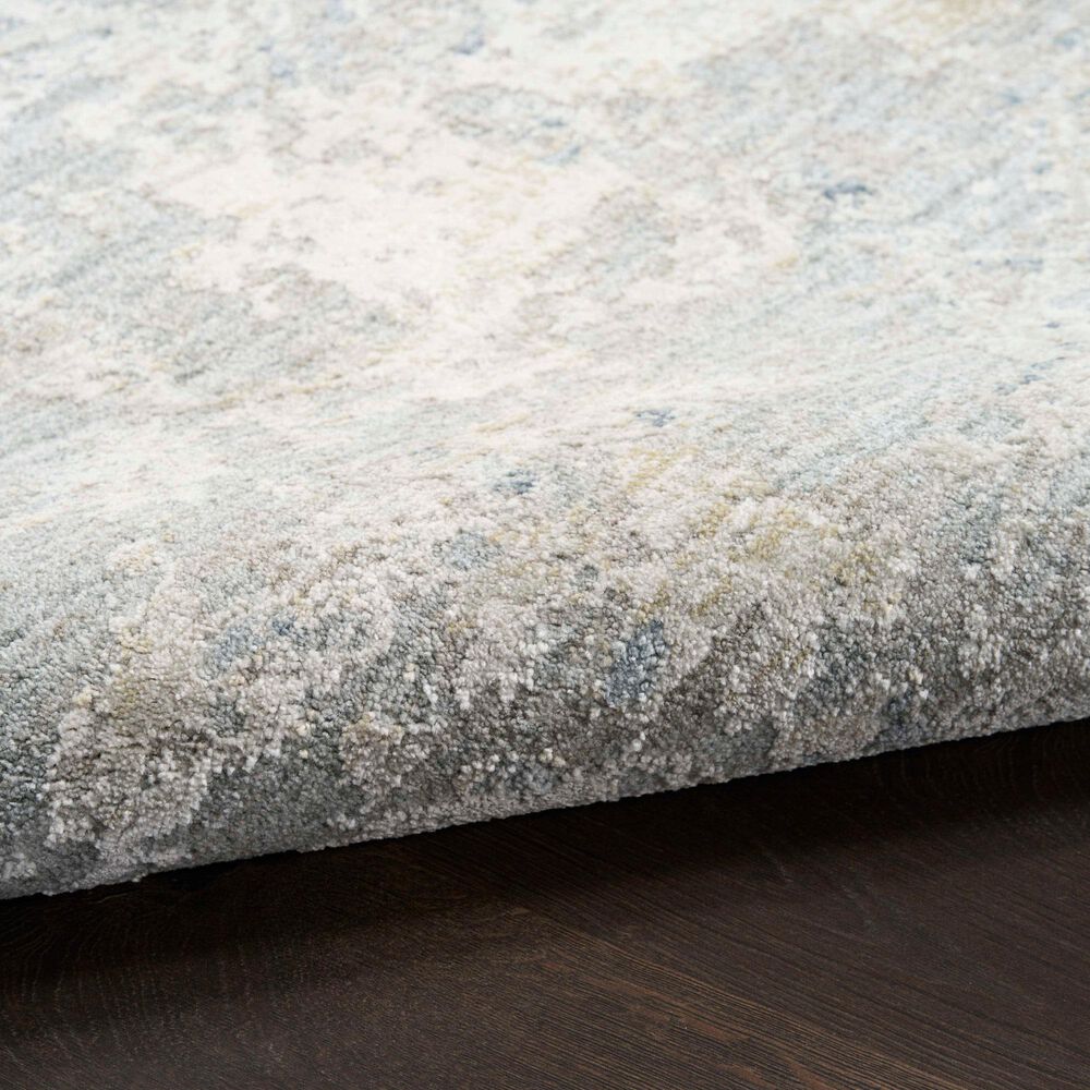 Nourison Envy Abstract Blue and Silver 9'3" x 12'7" Area Rug, , large