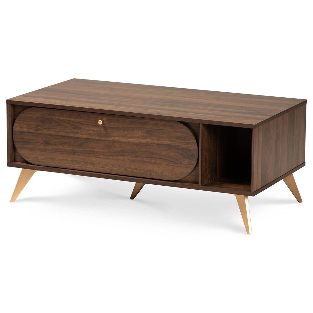 Baxton Studio Edel Coffee Table in Walnut Brown, , large
