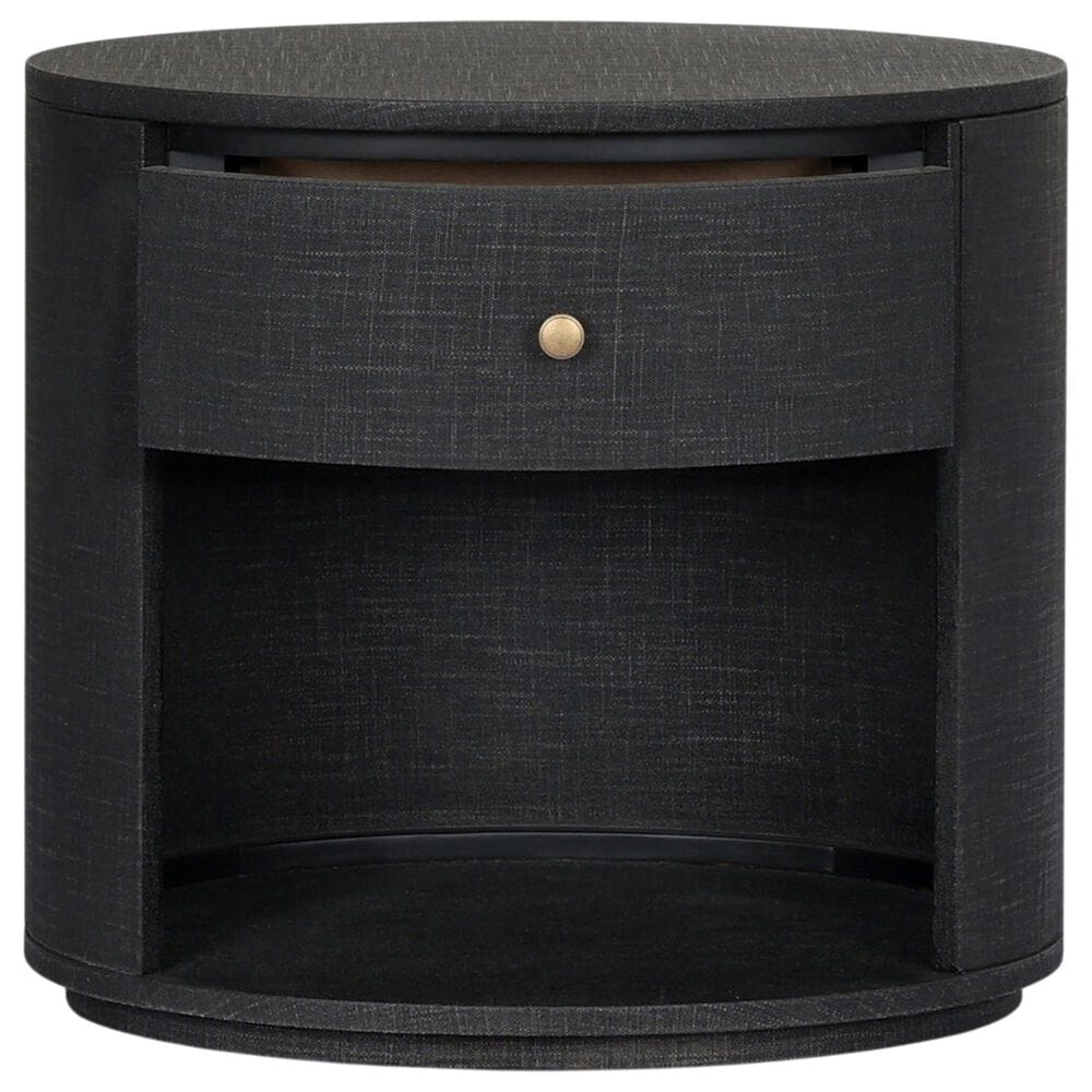 Four Hands Amelia Oval 1 Drawer Nightstand in Black, , large