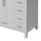 Lexora Home Jacques 36" Left Offset Single Bathroom Vanity in White with 2 cm White Quartz Top and Rectangular Sink, , large