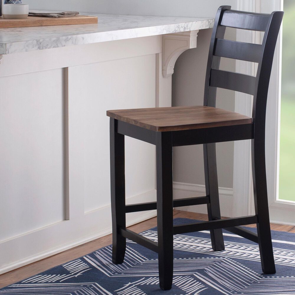 Linon Home Decor Colm Counter Stool in Black and Warm Brown, , large