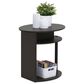 HOMLUX Oval End Table with Bookshelf in Walnut and Black, , large