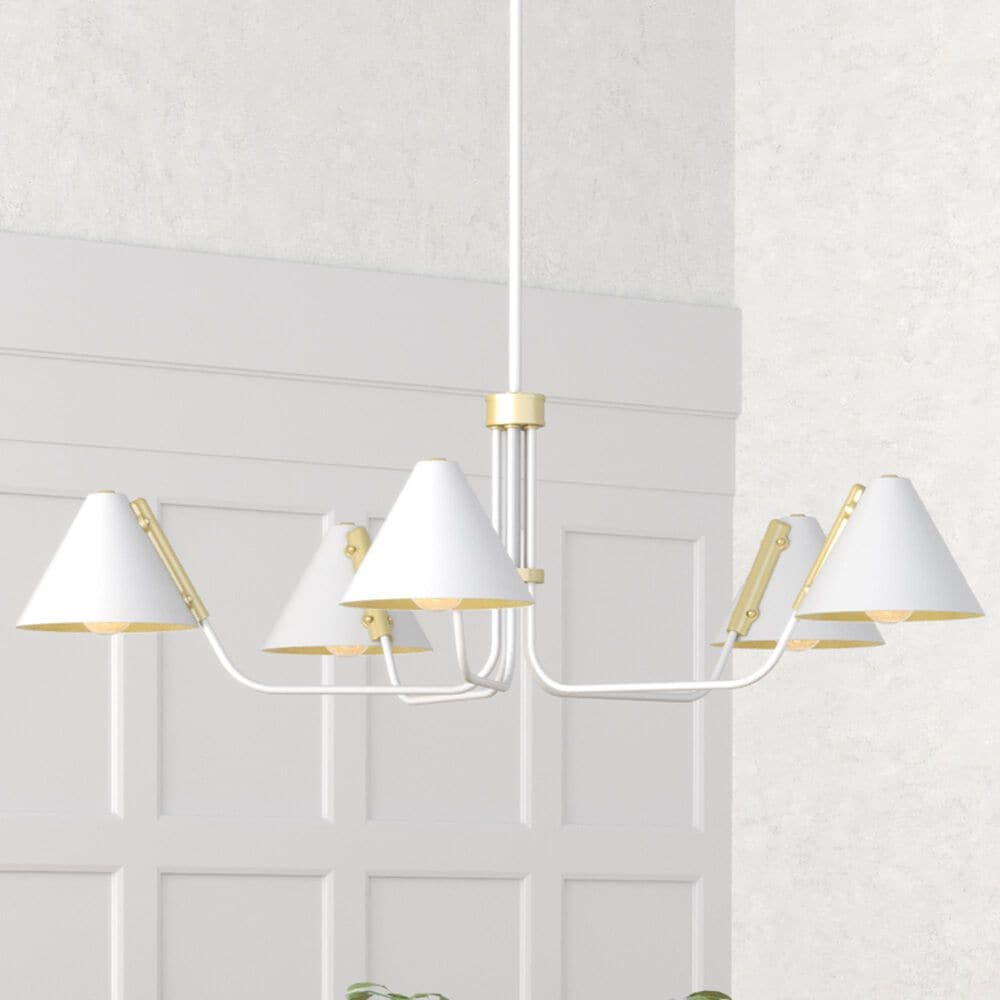 Hunter Grove Isle 5-Light Chandelier in Matte White, , large