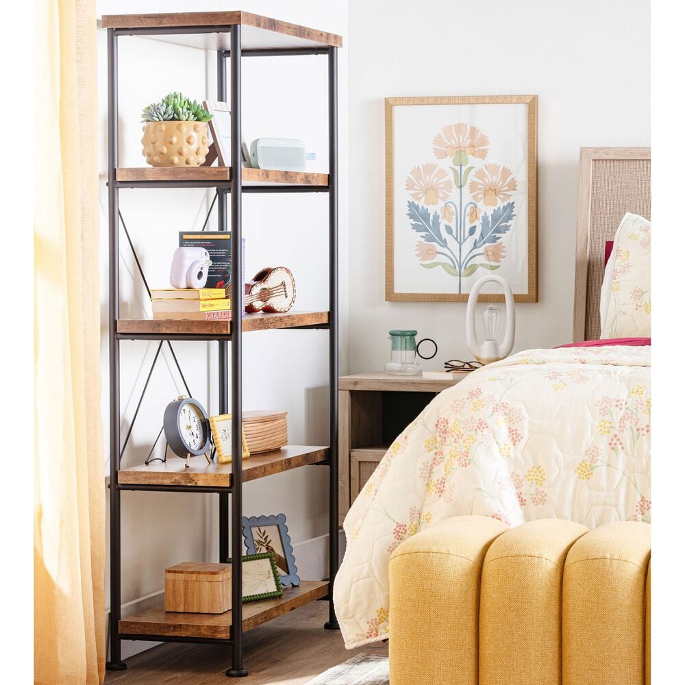 Pacific Landing 63&quot; Bookcase in Antique Nutmeg and Black, , large