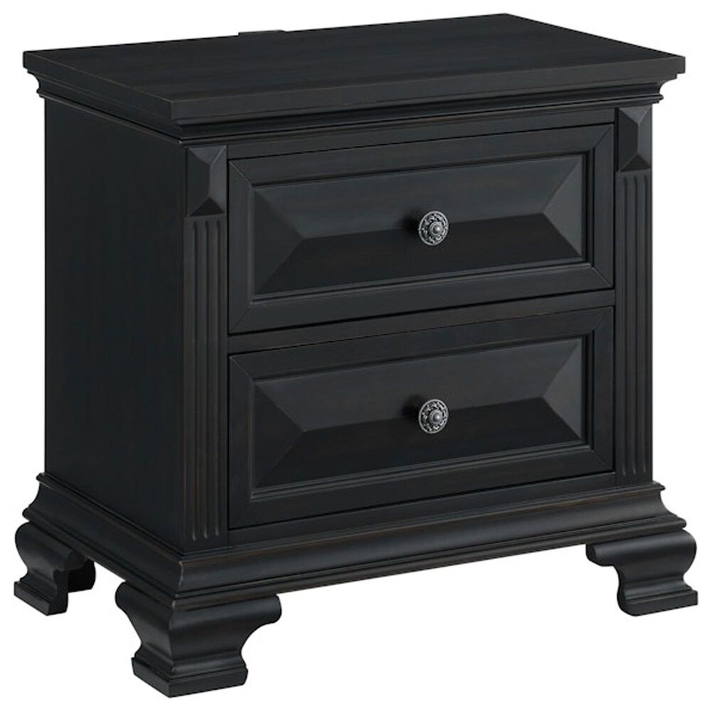 Mayberry Hill Bridgestone 2-Drawer Nightstand in Black, , large
