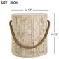 Hearth and Haven Outdoor Side Table with Braided Cord Design in Wood Brown, , large