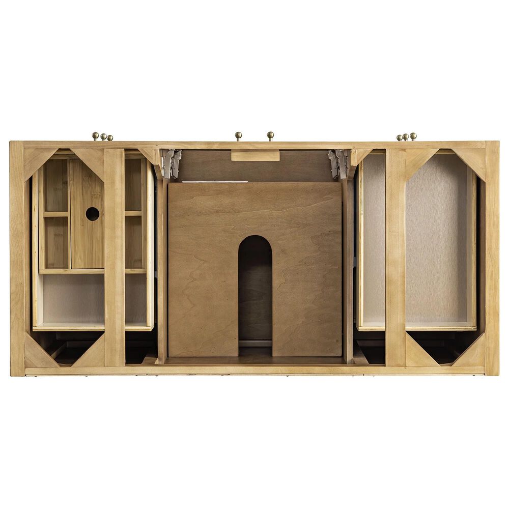 James Martin Vanities Hudson 48&quot; Single Bathroom Vanity in Light Natural Oak with 3 cm Eternal Marfil Quartz Top and Rectangular Sink, , large