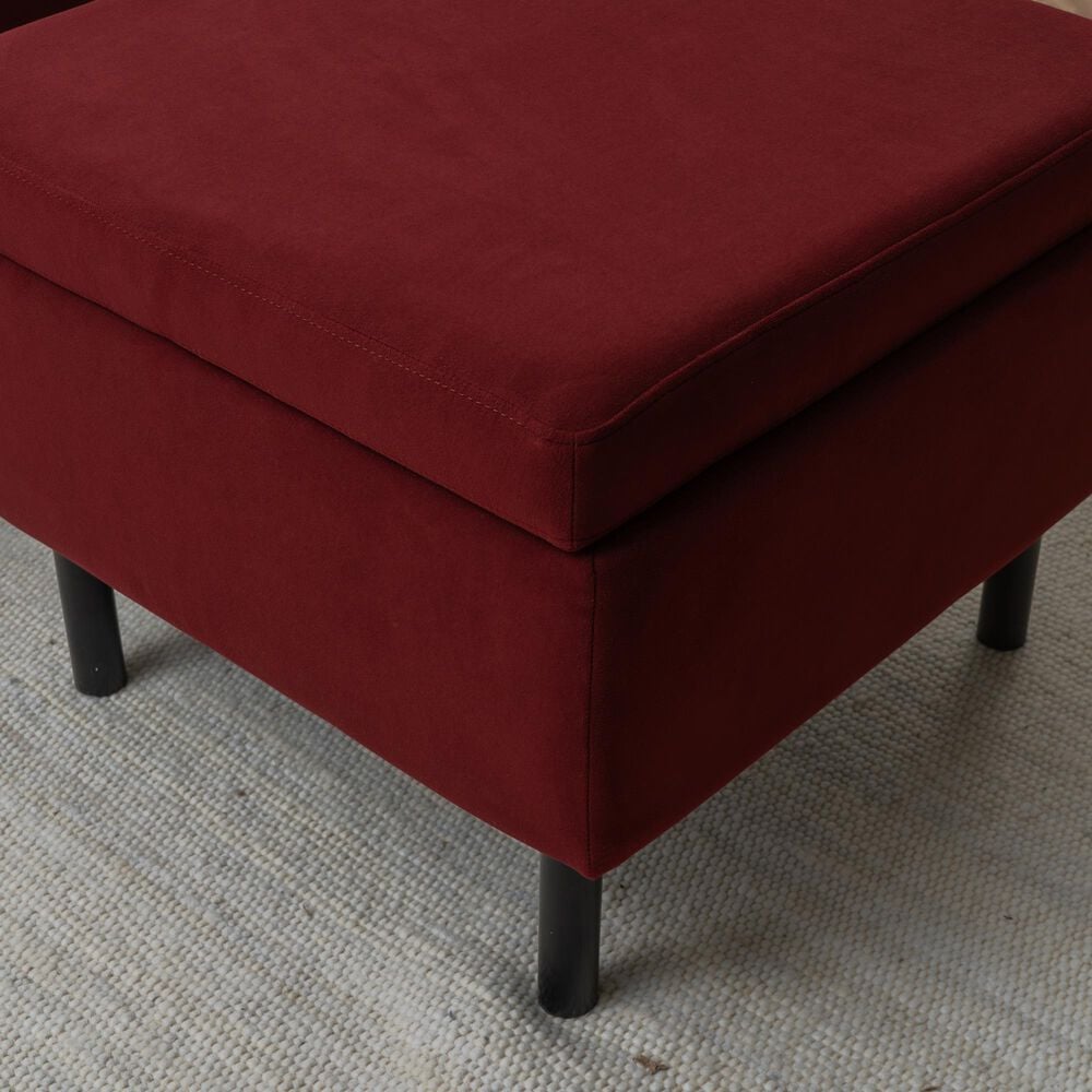 Linon Home Decor Wallis Accent Chair with Ottoman in Berry, , large