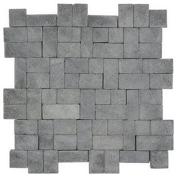 Soho Studio Pebblestone Black Lava 12" x 12" Natural Stone Mosaic Sheet, , large