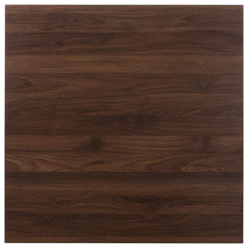 Baxton Studio Lovy 5-Piece Square Dining Set in Walnut, , large