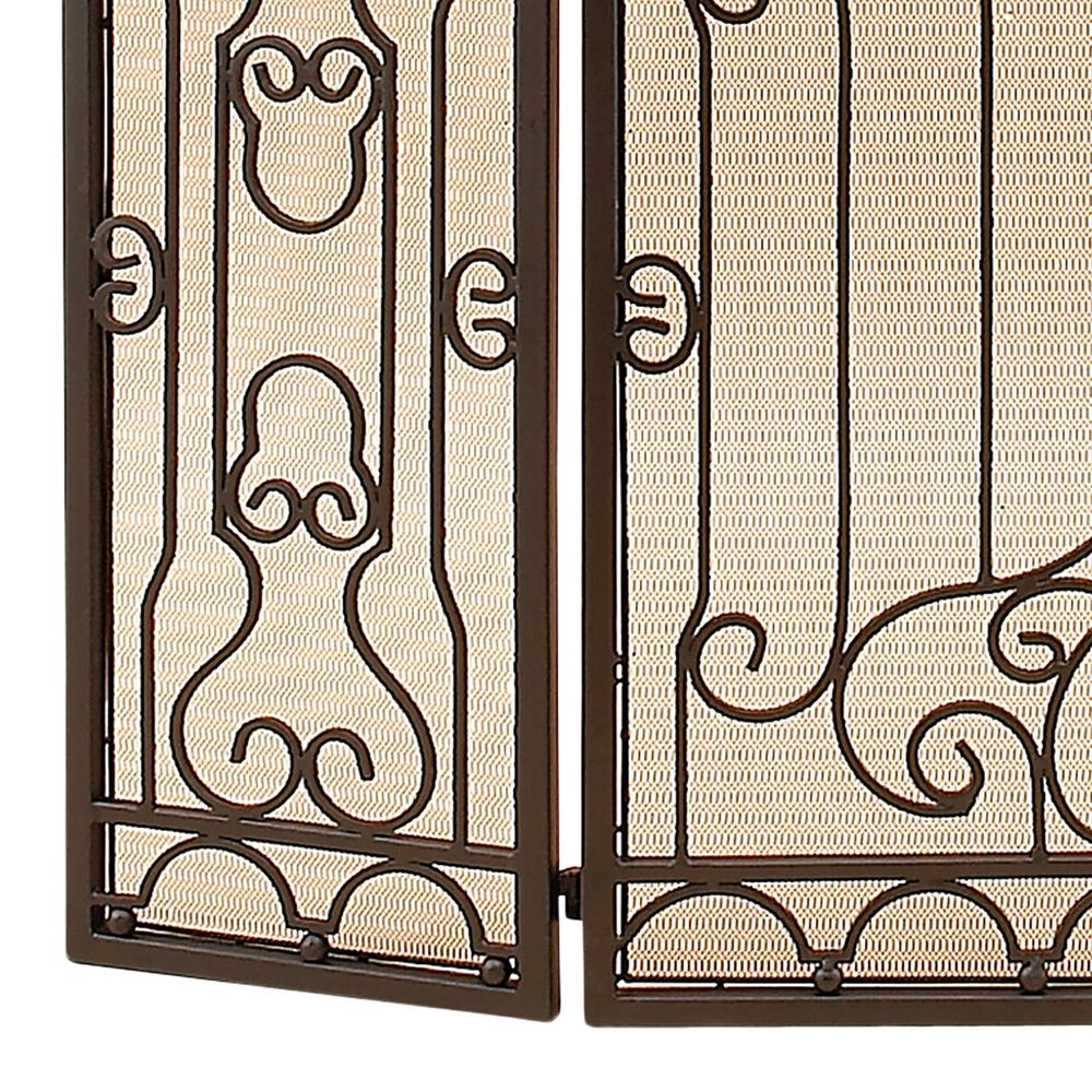 Maple and Jade 48&quot; x 38&quot; Fireplace Screen in Brown, , large