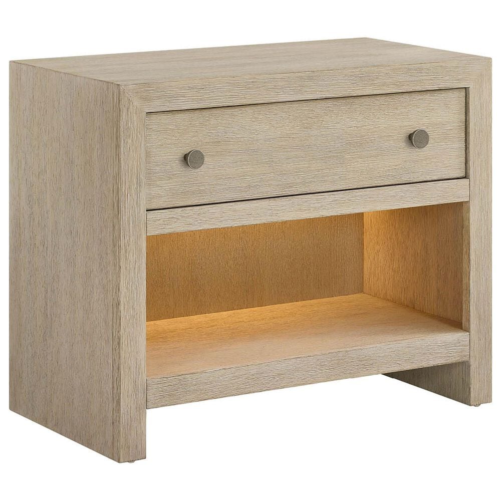 Furniture Worldwide Oasis 1-Drawer Nightstand in Dockside with USB Ports and AC Outlets, , large