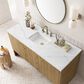 James Martin Vanities Hudson 60" Single Bathroom Vanity in Light Natural Oak with 3 cm Ethereal Noctis Quartz Top, Rectangular Sink and FreePower Wireless Charger, , large