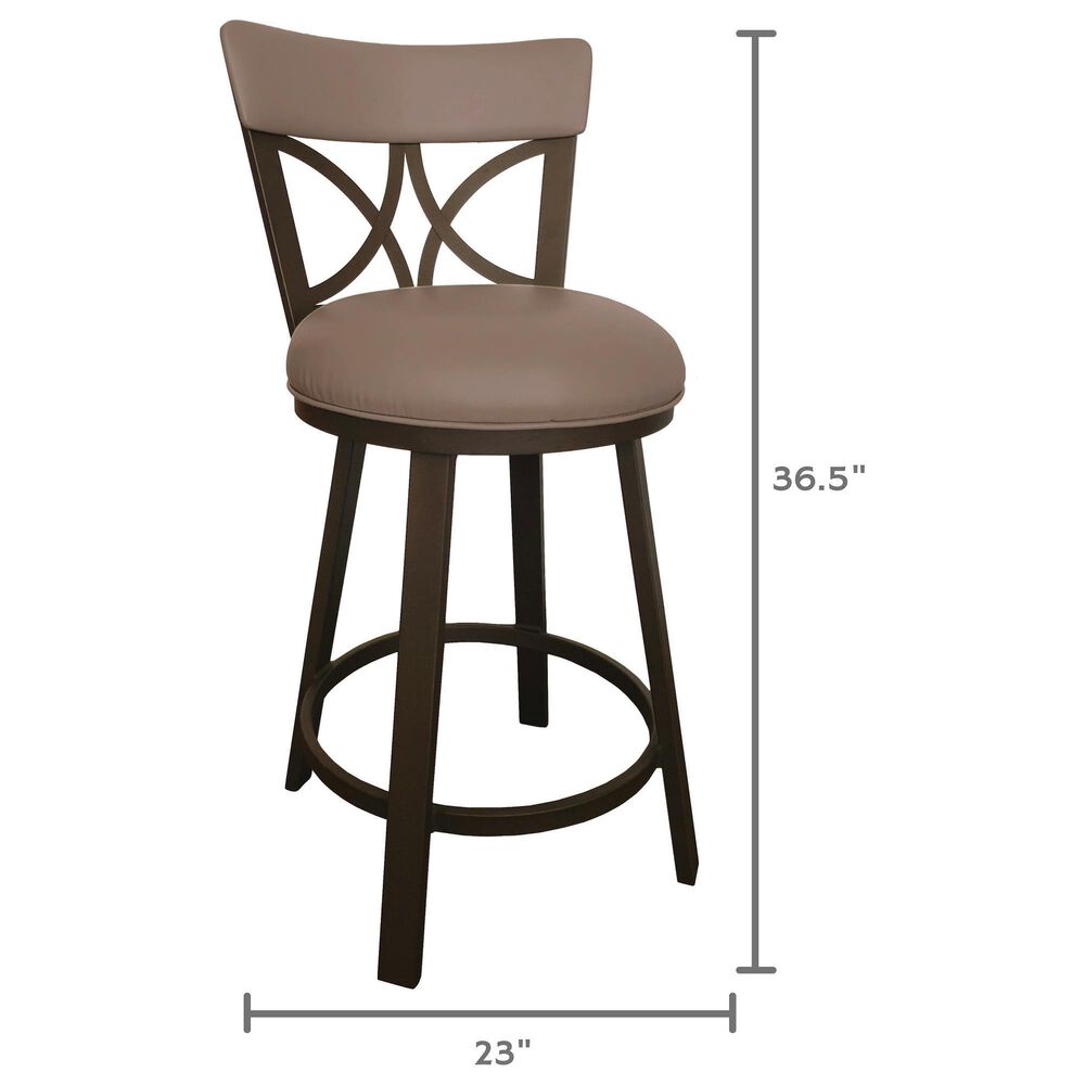 Delaware Dining Bradley 26&quot; Swivel Barstool in Sun Bronze/Coffee, , large