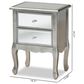 Baxton Studio Leonie 2-Drawer Nightstand in Silver/Mirror, , large
