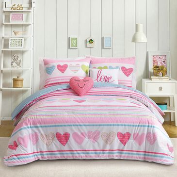 Peking Handicraft Daphne 5-Piece Full/Queen Comforter Set in Pink, , large