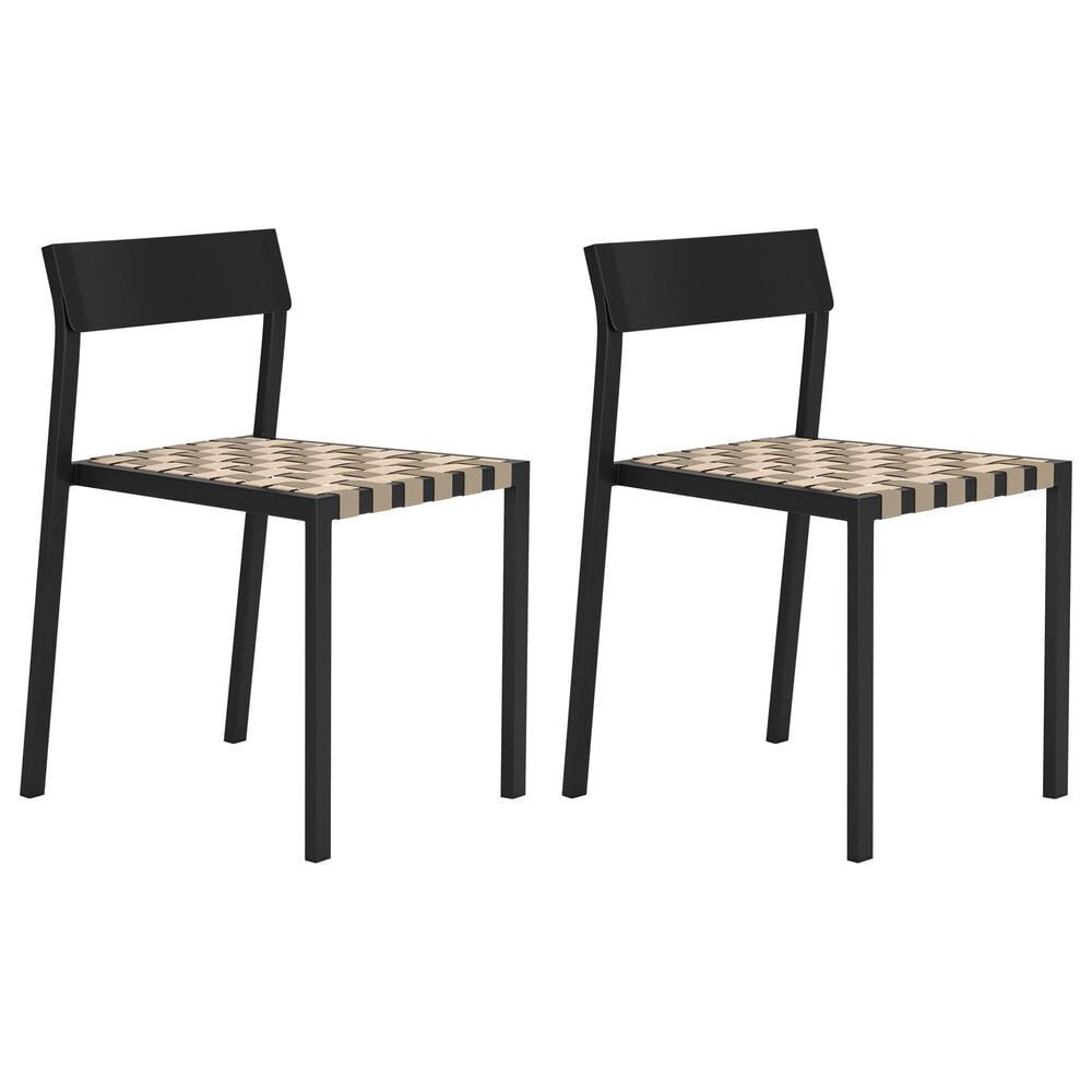 Zuo Modern Draco Outdoor Dining Chair in Black (Set of 2), , large
