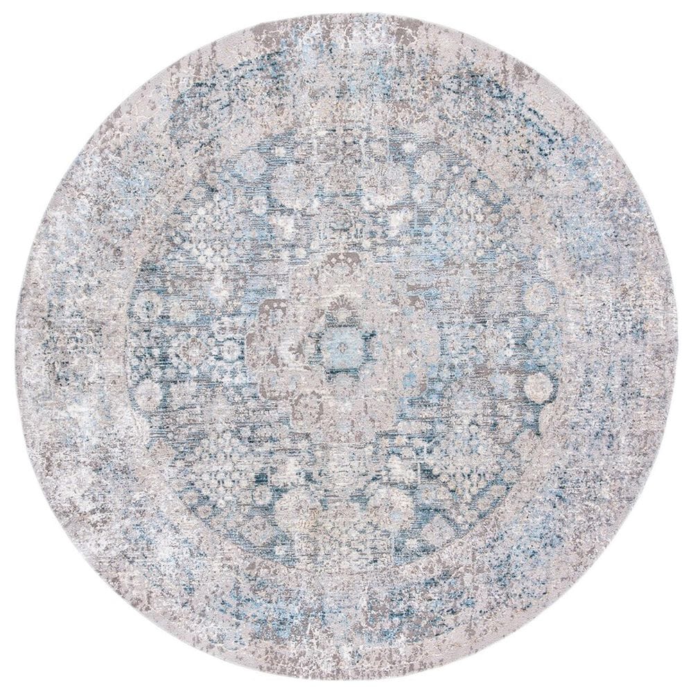 Safavieh Dream DRM410K 6"7" Round Grey and Blue Area Rug, , large