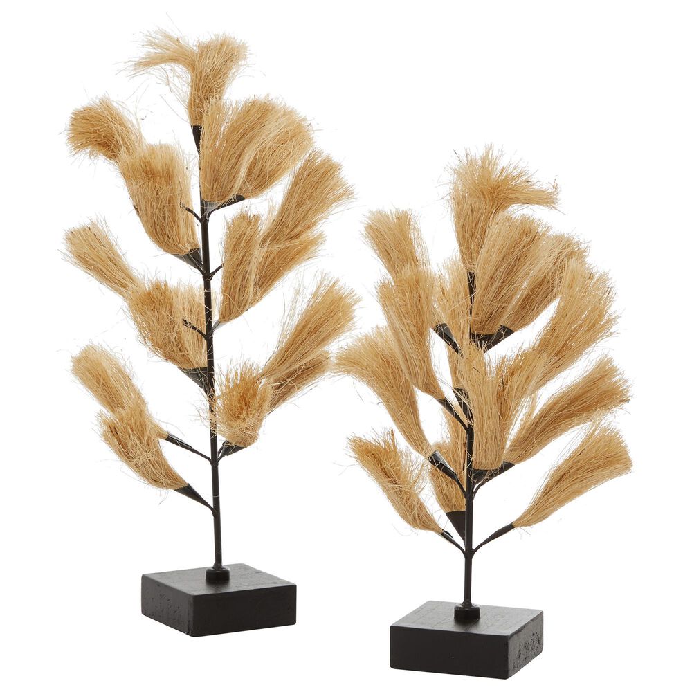 Maple and Jade Coastal Wood Sculptures in Black and Brown (Set of 2), , large