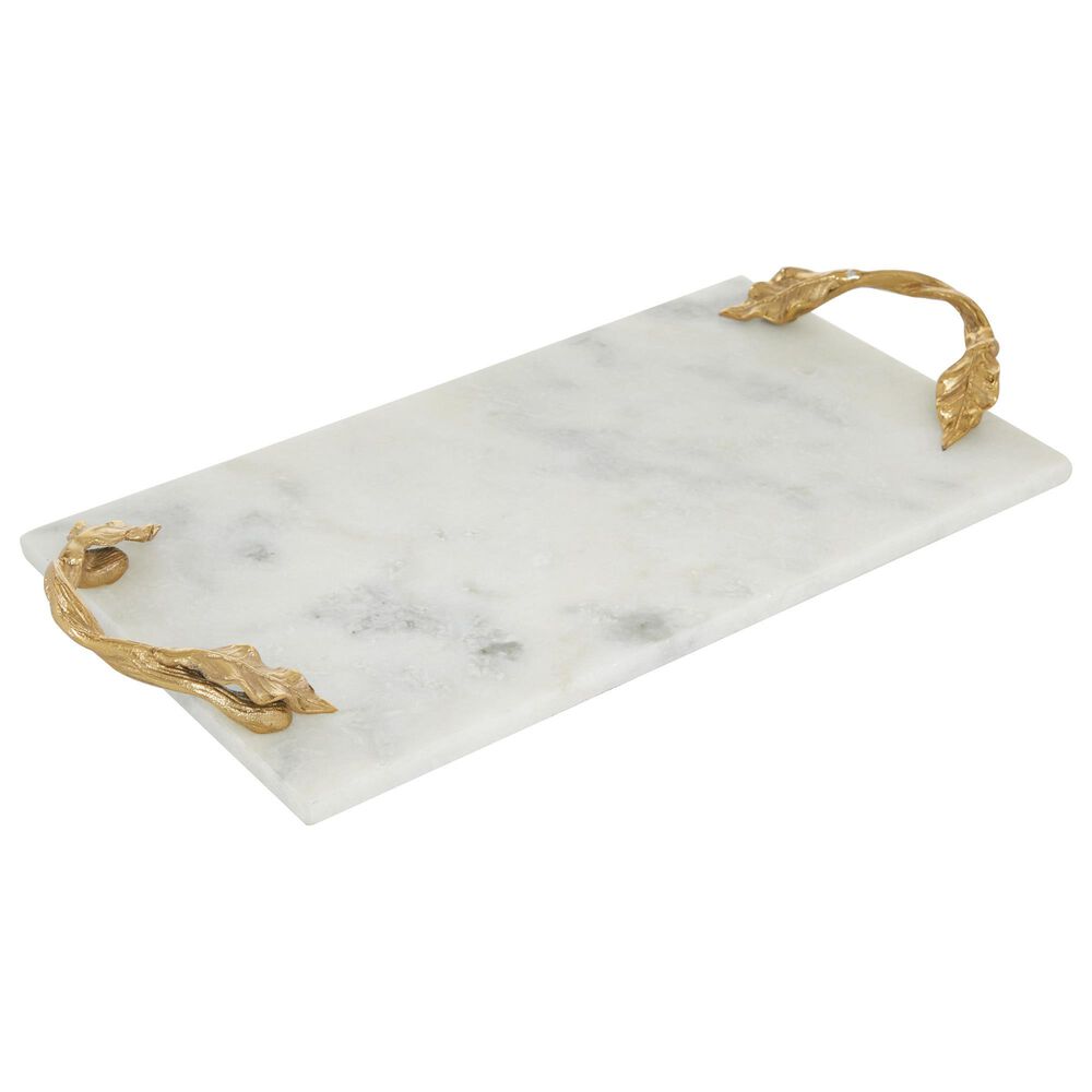 Maple and Jade Glam Marble Serving Tray in White, , large