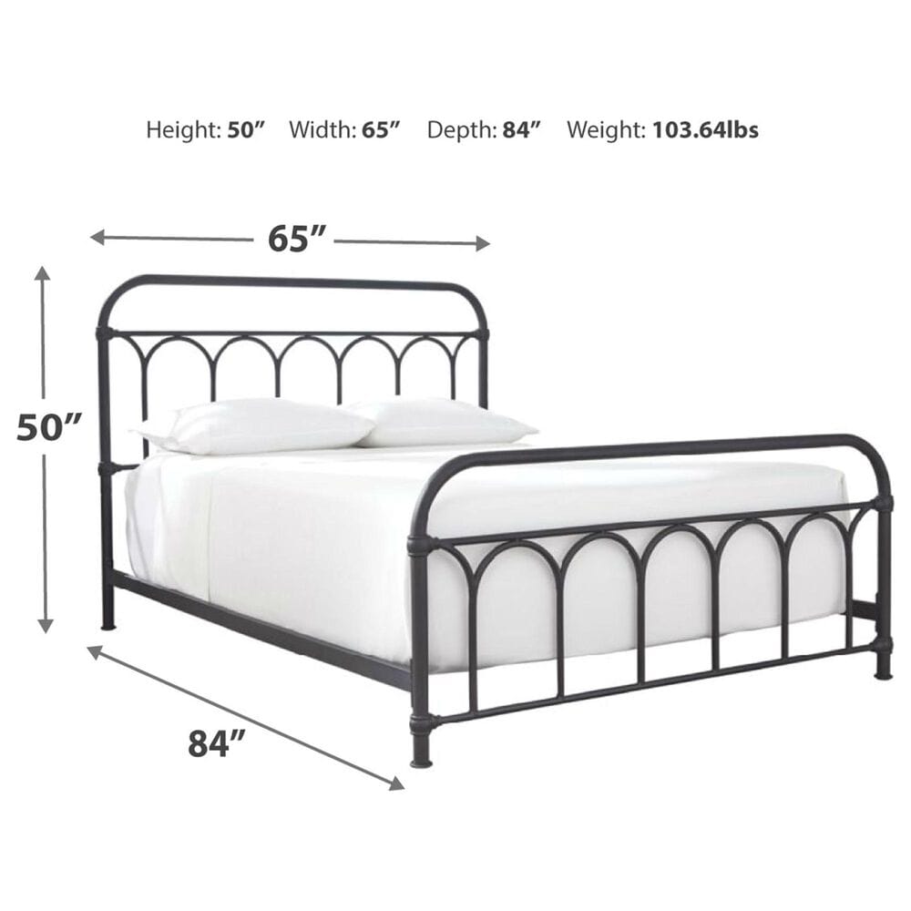 Ashley Nashburg Queen Slat Metal Bed in Black, , large