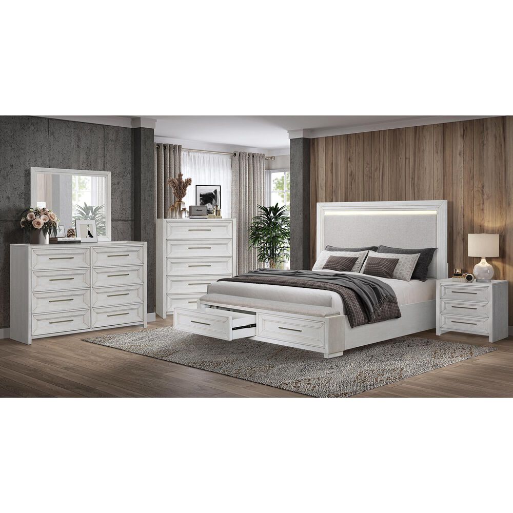 Sasha Lee 3-Piece King Storage Bedroom Set in Brushed White, , large