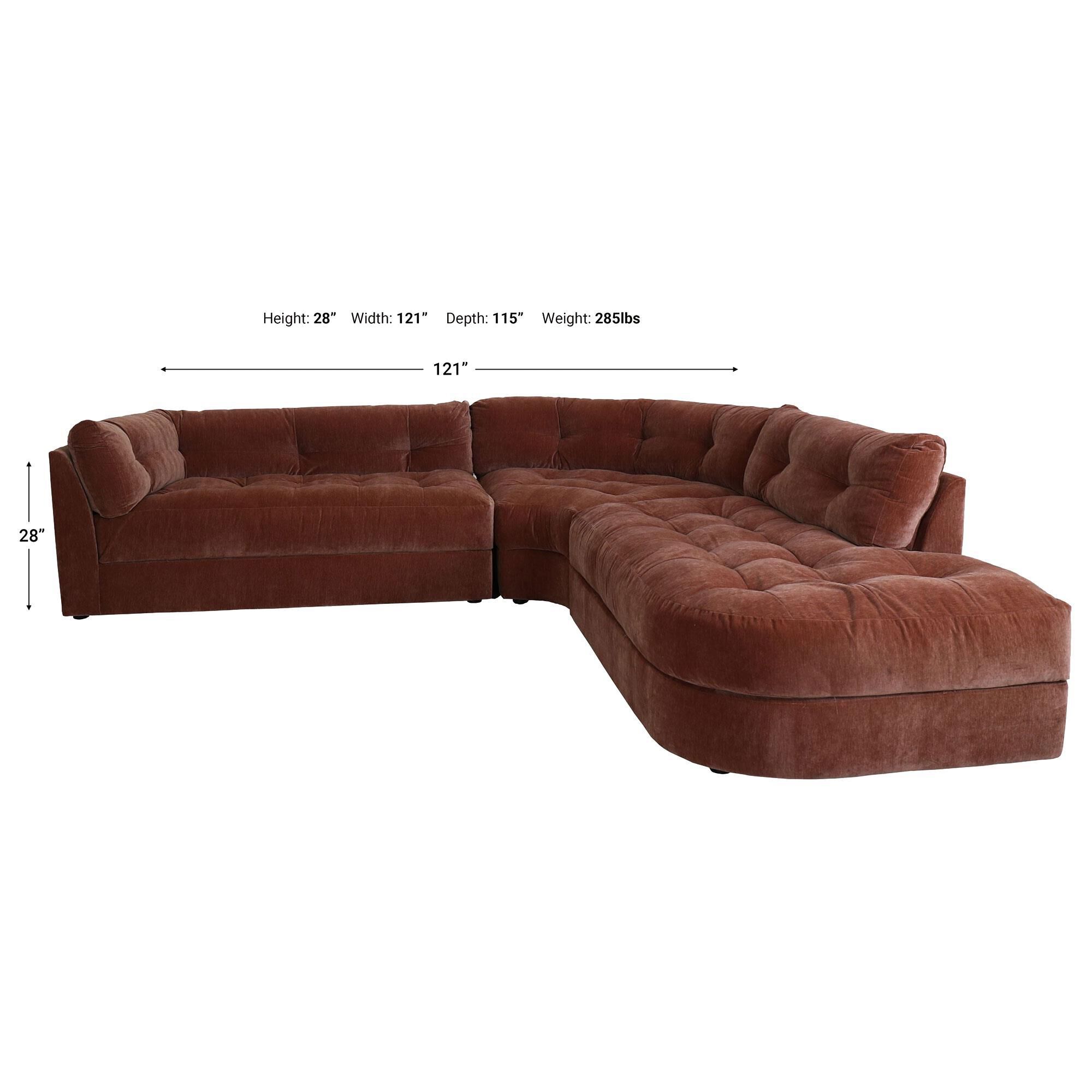 Amici 3 piece sectional deals