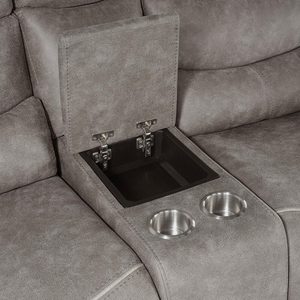 New Heritage Design Kamari Manual Reclining Loveseat in Gray, , large