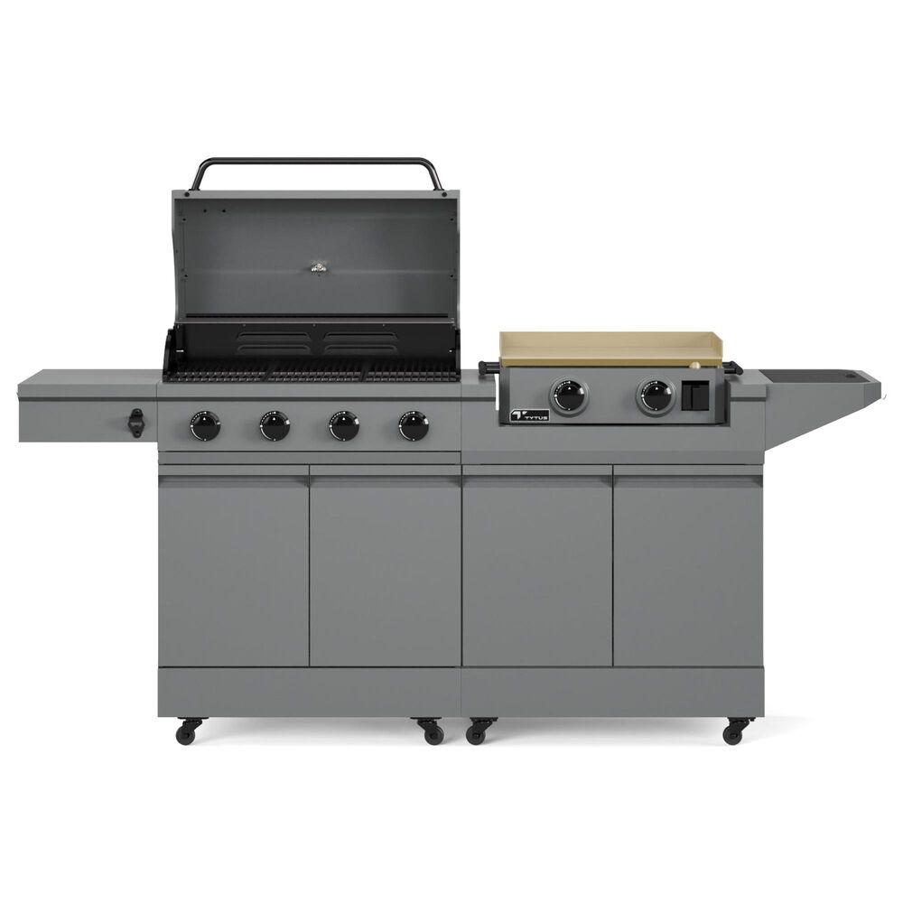 Tytus Anaheim and Emberwood 3-Piece Modular Duo with 2-Burner Gas Griddle in Gunmetal Gray, , large