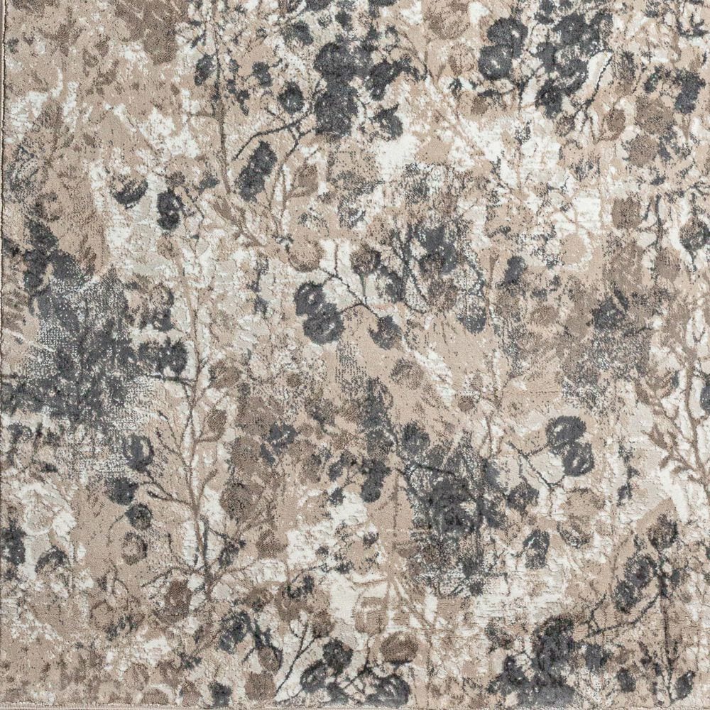 Radici USA Livigno Floral 2&#39;2&quot; x 7&#39;7&quot; Grey Area Rug, , large