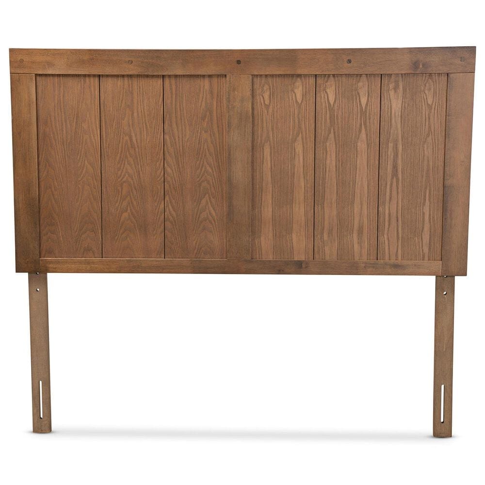 Baxton Studio Patwin King Panel Headboard in Ash Walnut, , large