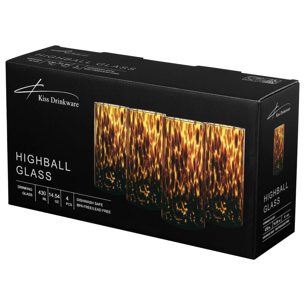 Gifts Plus 14.54 Oz Highball Glass in Tortoise (Set of 4), , large