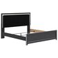 Ashley Zuraleus King Upholstered Panel Bed with Two Nightstands in Matte Black, , large